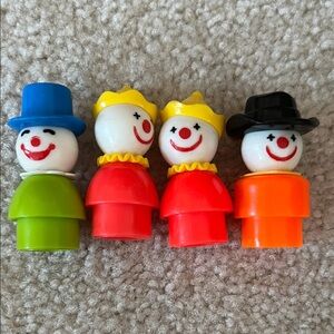 Bundle of Vintage Fisher Price Clown Little People
EC